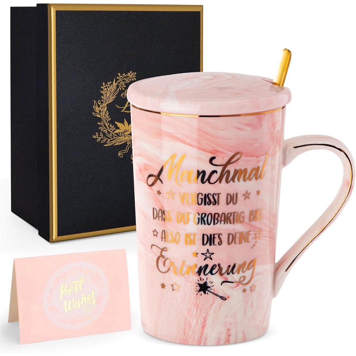 Marmor Kaffeetasse mit Goldmuster – Dankeschön Geschenk für Sie