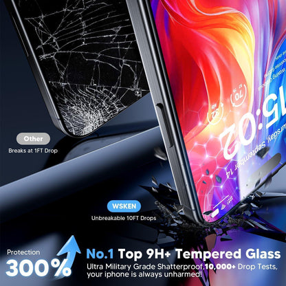 iPhone 16/15 Panzerglas Displayschutzfolie 2Stk