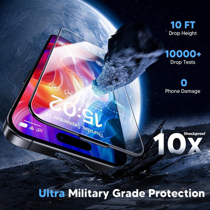 iPhone 16/15 Panzerglas Displayschutzfolie 2Stk