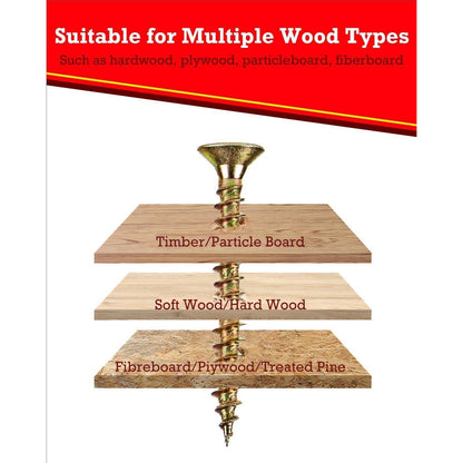 Holzschrauben Set 450 Stück, Zink, Phillips Senkkopf, M3-M4