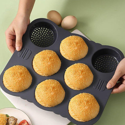 Silikon Backform für Burger Buns – 8 Kavitäten, Antihaft & Vielseitig