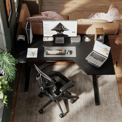 Elektrischer L-förmiger Stehschreibtisch 140 cm höhenverstellbar Home Office