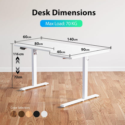 Elektrischer L-förmiger Stehschreibtisch 140 cm höhenverstellbar