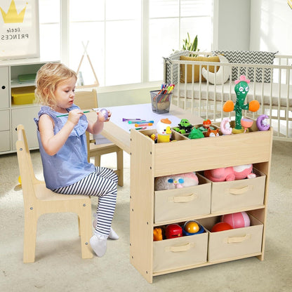 Kindertisch mit Stühlen und Stauraum Braun - Ergonomisch und