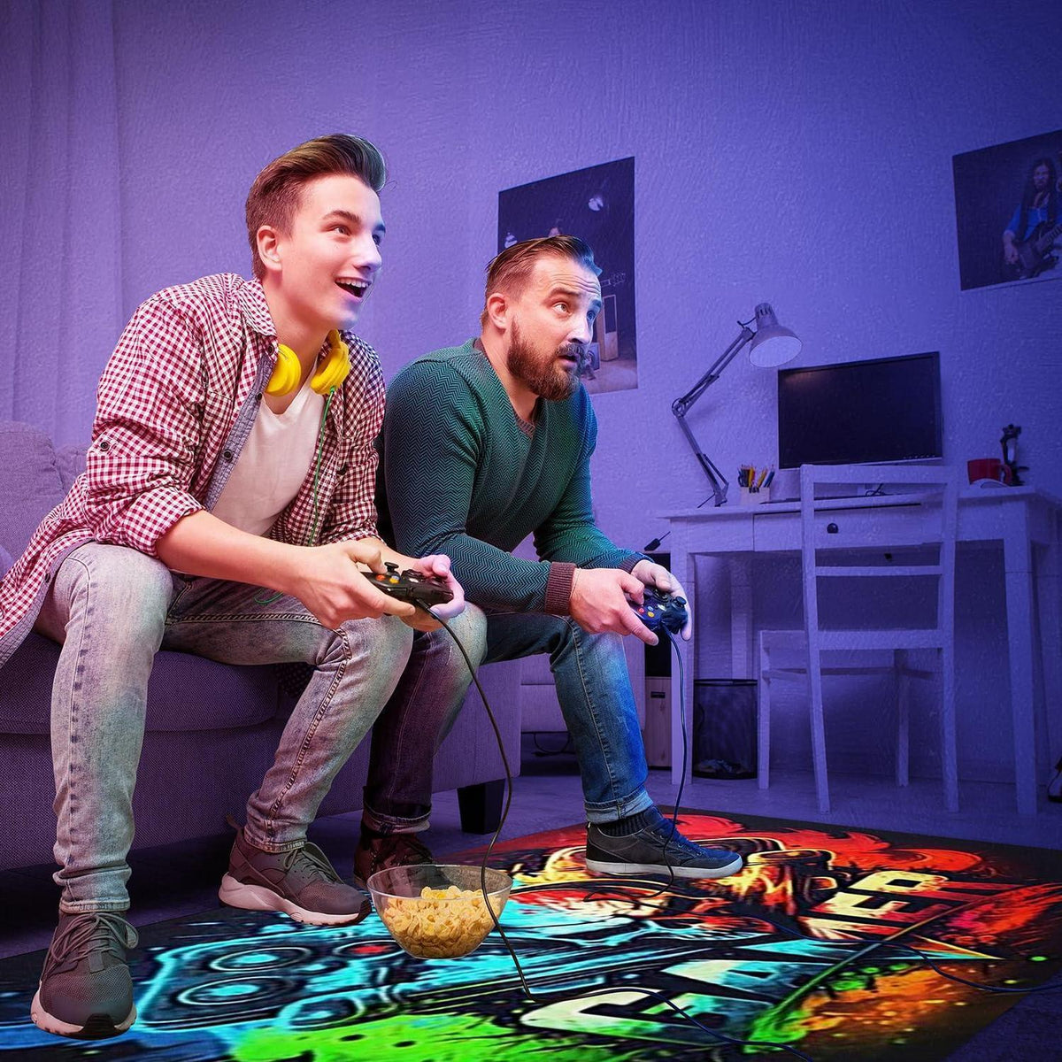 Gaming Teppich 100x150 cm – Rutschfest & Waschbar für Gamer Zimmer