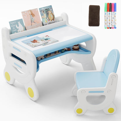 Kinderkindertisch und Stuhlset mit Stauraum, ergonomisch