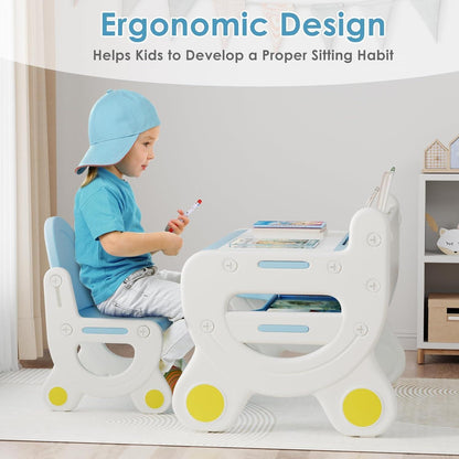Kinderkindertisch und Stuhlset mit Stauraum, ergonomisch