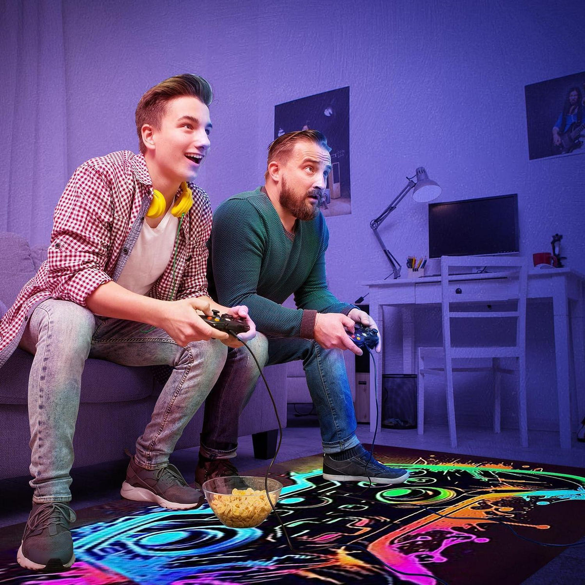 3D Gaming Teppich 160x200 cm - Rutschfest & Waschbar