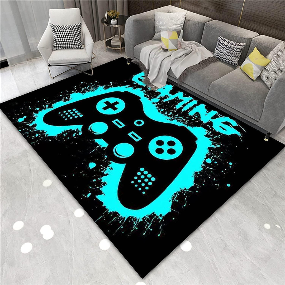 Gaming Teppich 100x150 cm – Rutschfest & Waschbar für Gamer Zimmer