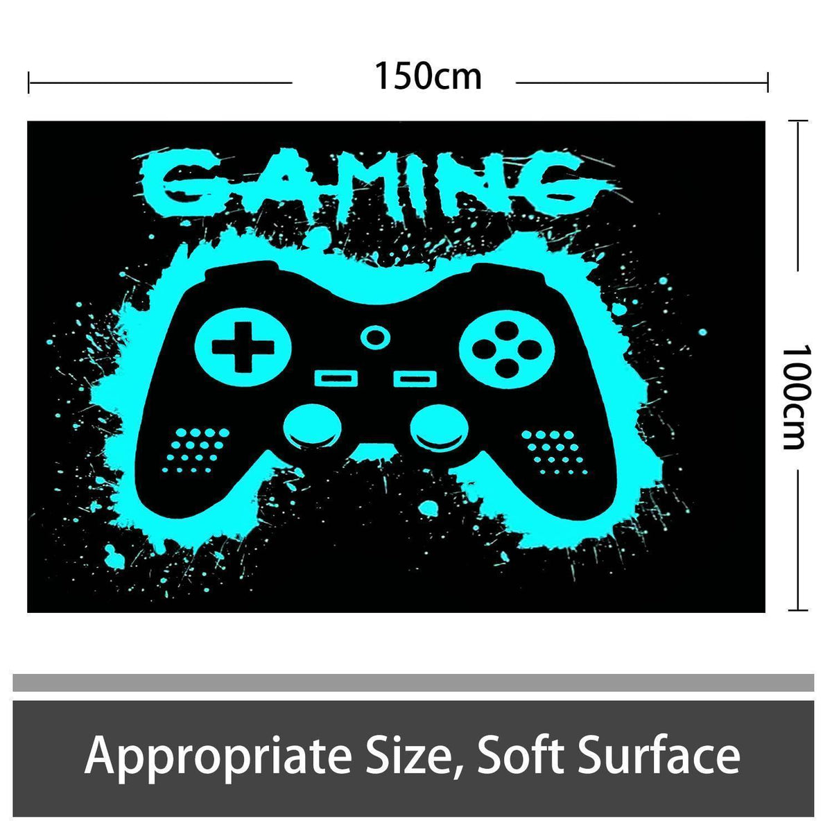 Gaming Teppich 100x150 cm – Rutschfest & Waschbar für Gamer Zimmer