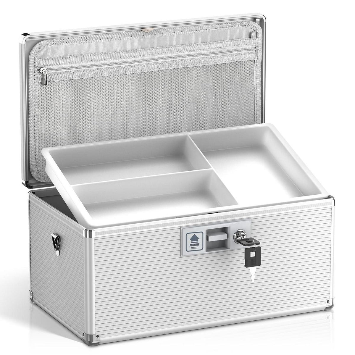 Abschließbare Medizinschrankbox aus Aluminium mit Schlüssel