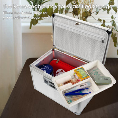 Abschließbare Medizinschrankbox aus Aluminium mit Schlüssel