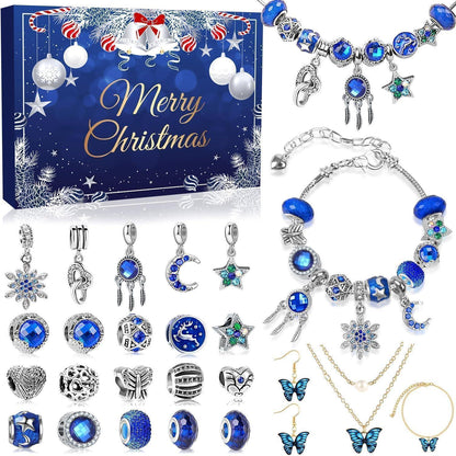 Adventskalender Schmuck Blau 2026 Mädchen Frauen 24 tolle