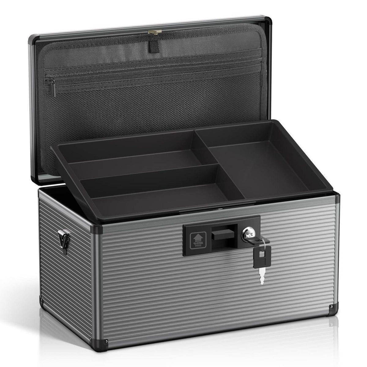 Medizin-Schlossbox aus Aluminium – Sicherer Aufbewahrungsort Schwarz