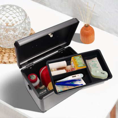 Medizin-Schlossbox aus Aluminium – Sicherer Aufbewahrungsort Schwarz