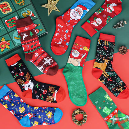 Socken Adventskalender 24 Paar Weihnachtssocken für Männer