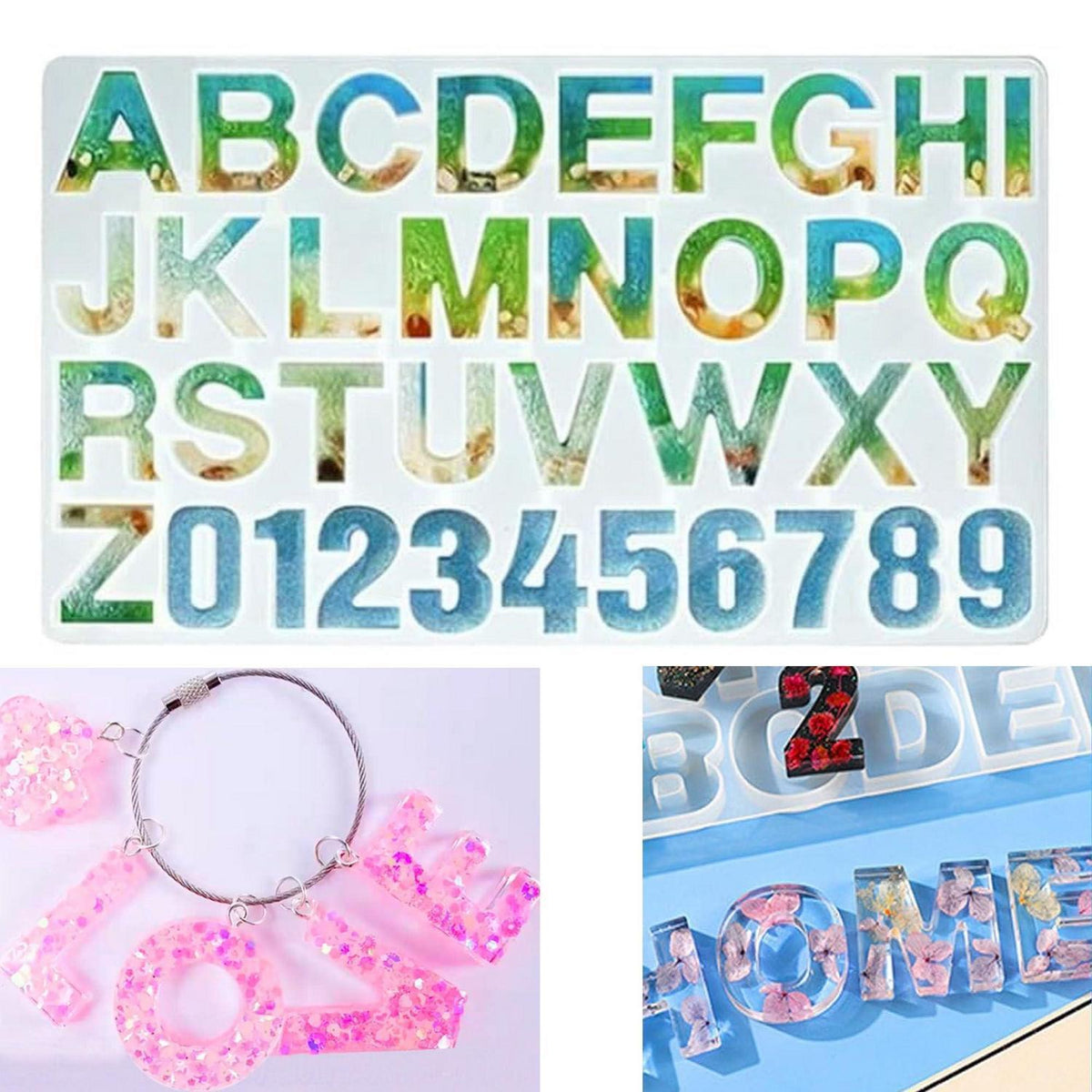 Silikonform Buchstaben & Zahlen für Harzgießen DIY Basteln