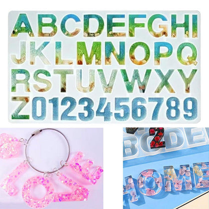 Silikonform Buchstaben & Zahlen für Harzgießen DIY Basteln