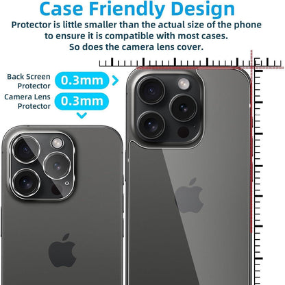 Schutzfolie für iPhone 16 Pro Panzerglas Rückseite + Kamera