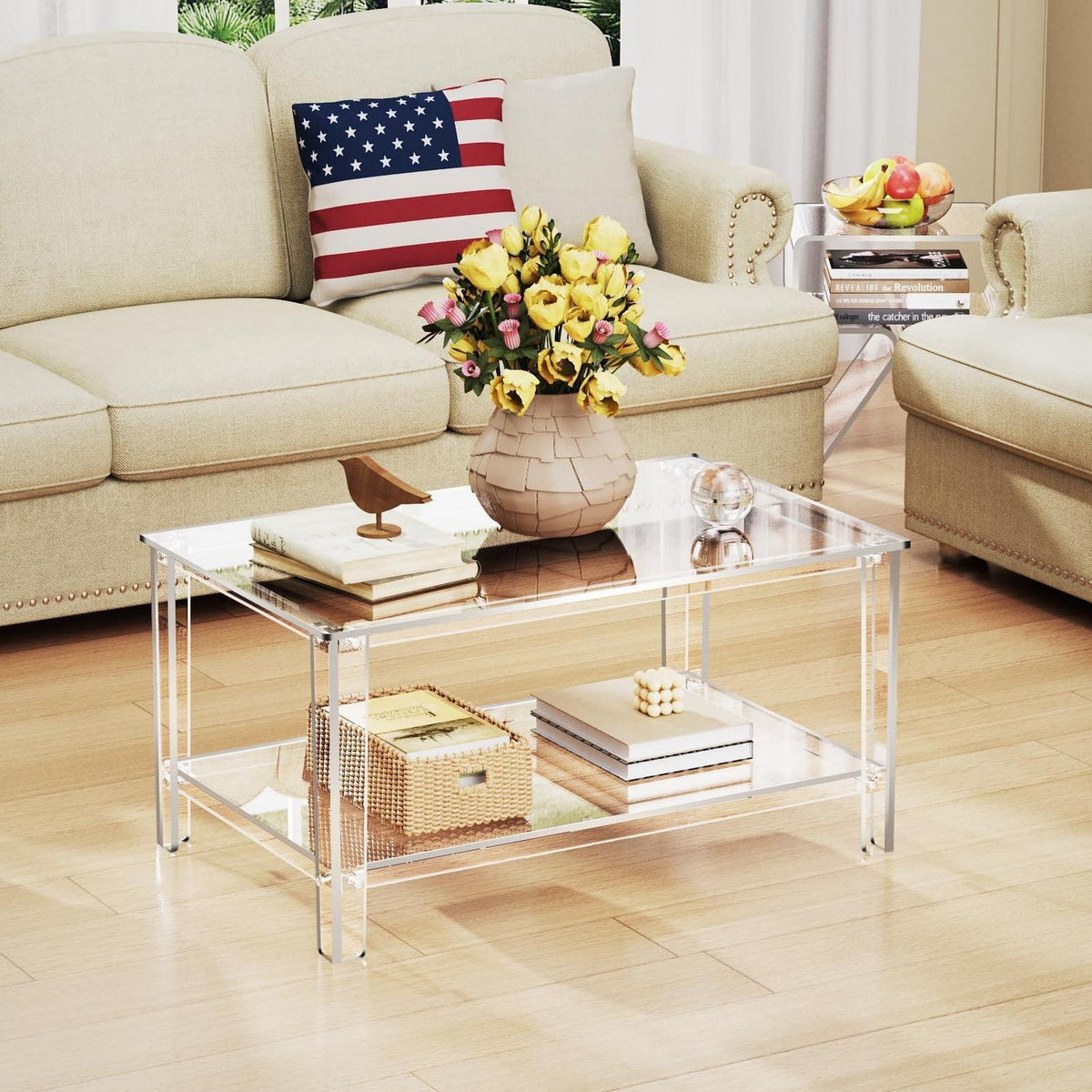 Acryl Couchtisch transparent 80x50x40 cm hochwertig modern