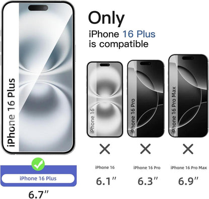 Panzer Schutz Glas für iPhone 16 Plus, 9H Härte, HD