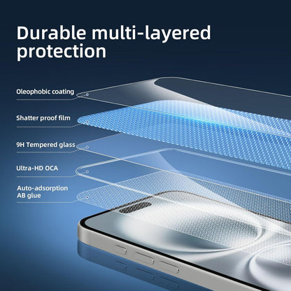 Panzer Schutz Glas für iPhone 16 Plus 6,7 Zoll 9H Härte 3er Pack