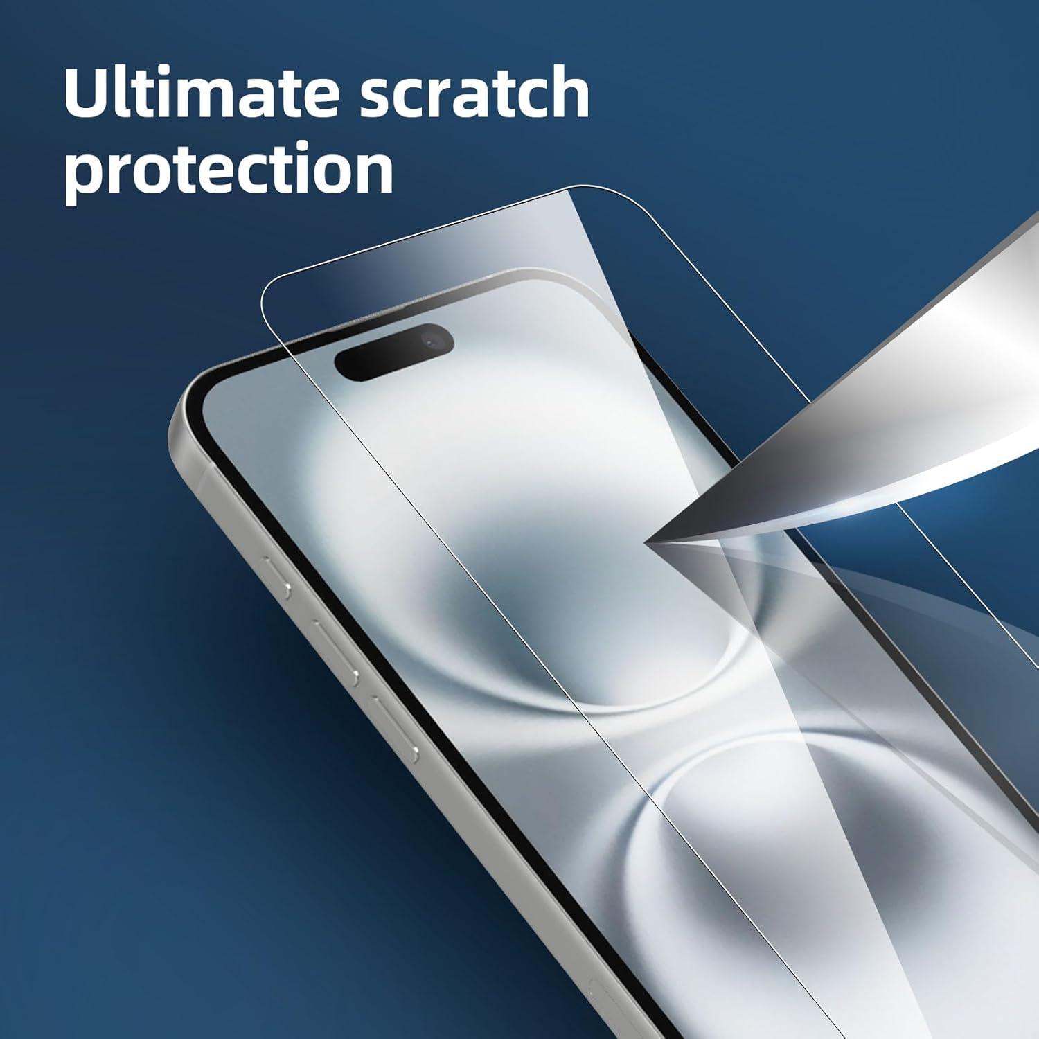 Panzer Schutz Glas iPhone 16 Plus 6,7 Zoll 3 Stück 9H Härte Ultra-klar