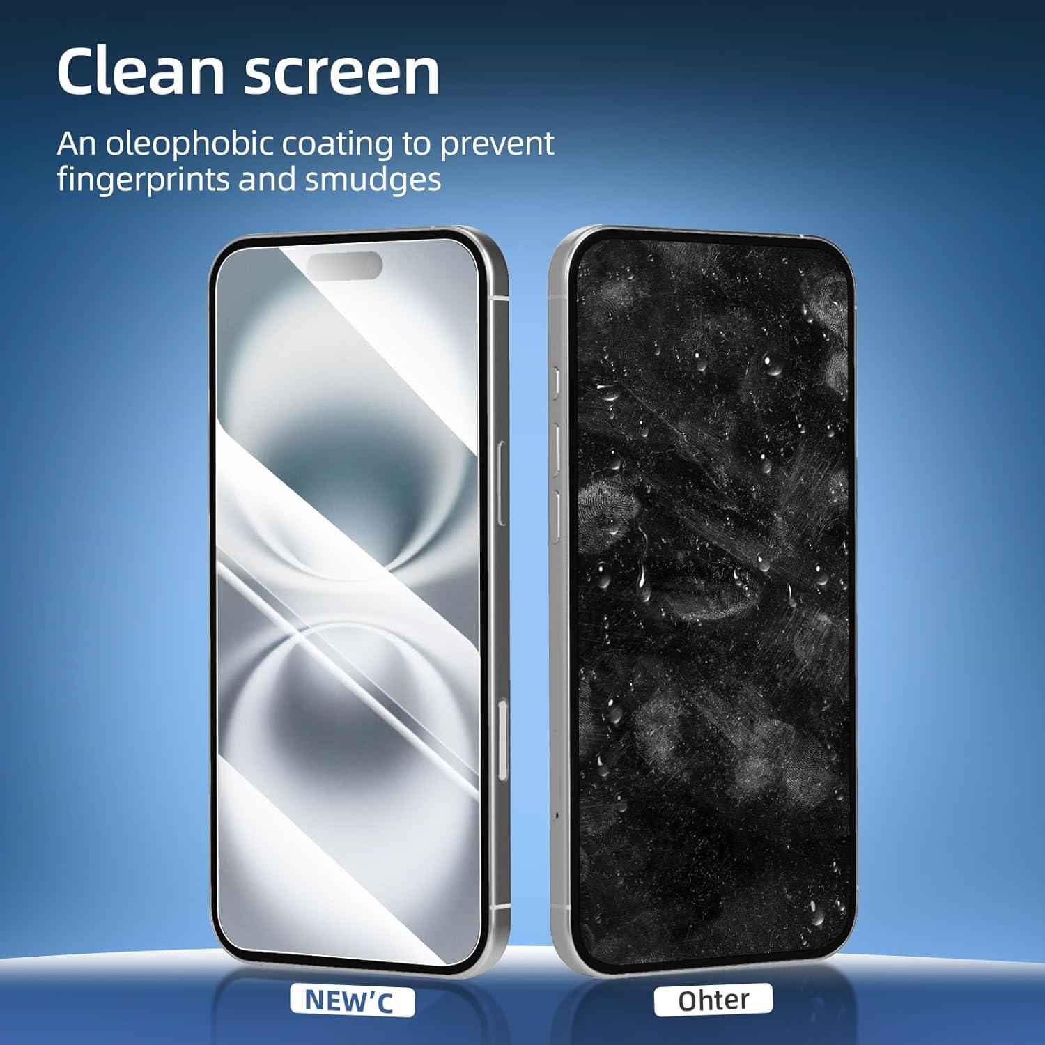 Panzer Schutz Glas iPhone 16 Plus, 3 Stück, 9H Härte, HD, 0.33mm Ultra-klar
