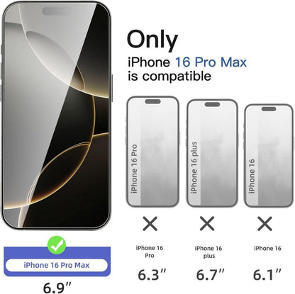 Panzer Schutz Glas für iPhone 16 Pro Max (6,9 Zoll), 3