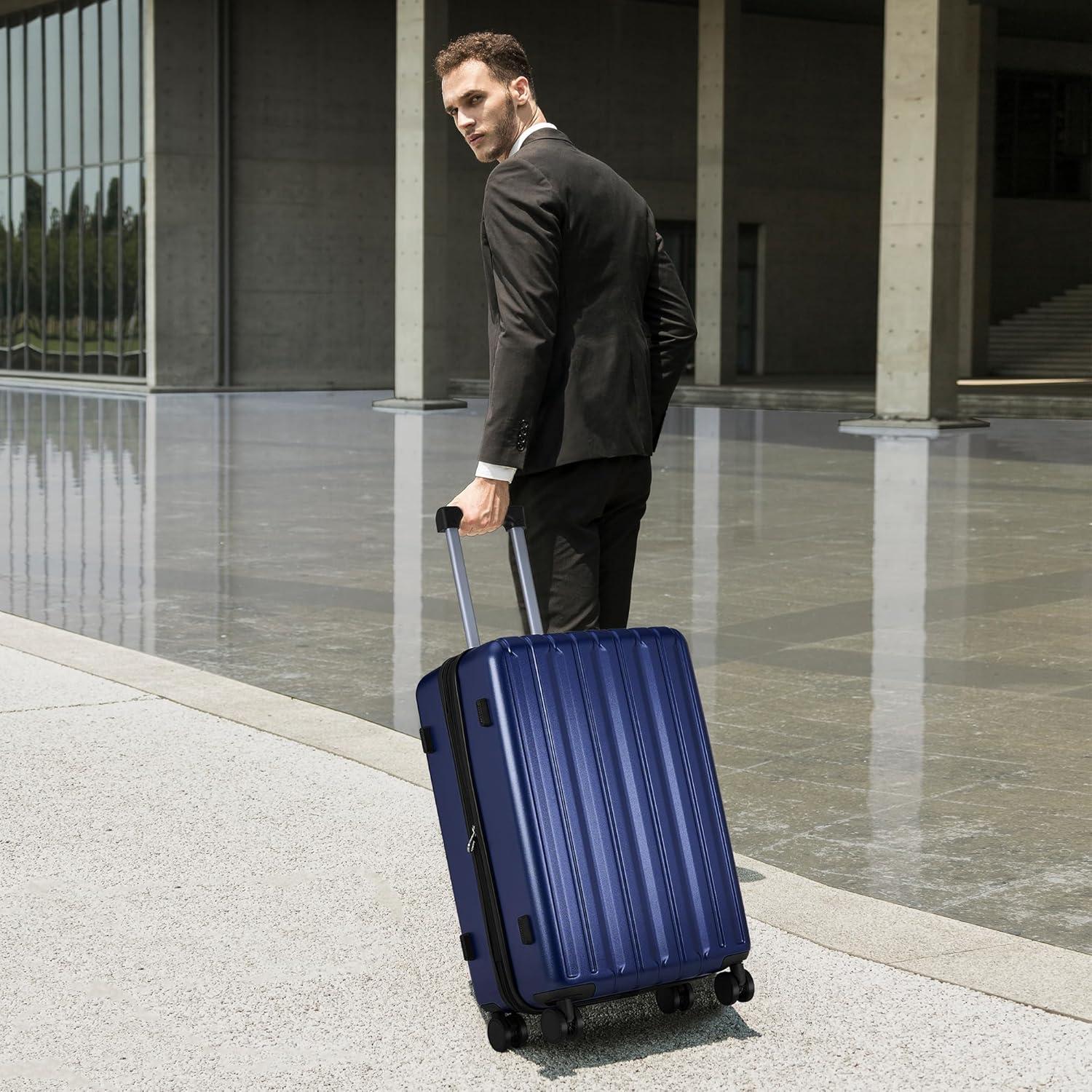 SHOWKOO Kofferset 3-teilig Polycarbonat Erweiterbar TSA