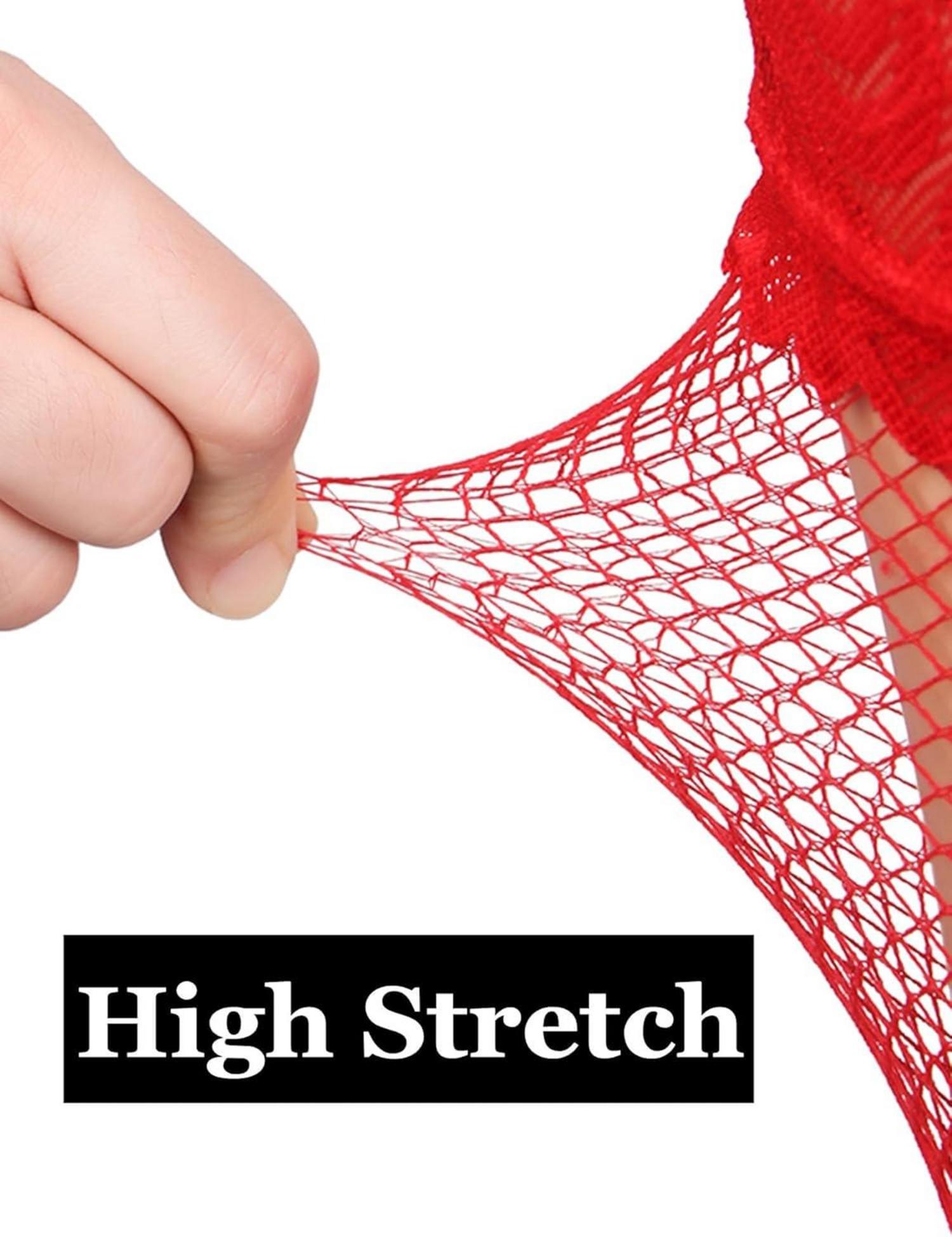 ohyeahlady Halterlose Strümpfe Damen Große Größen Transparente Overknees Netzstrümpfe Rot