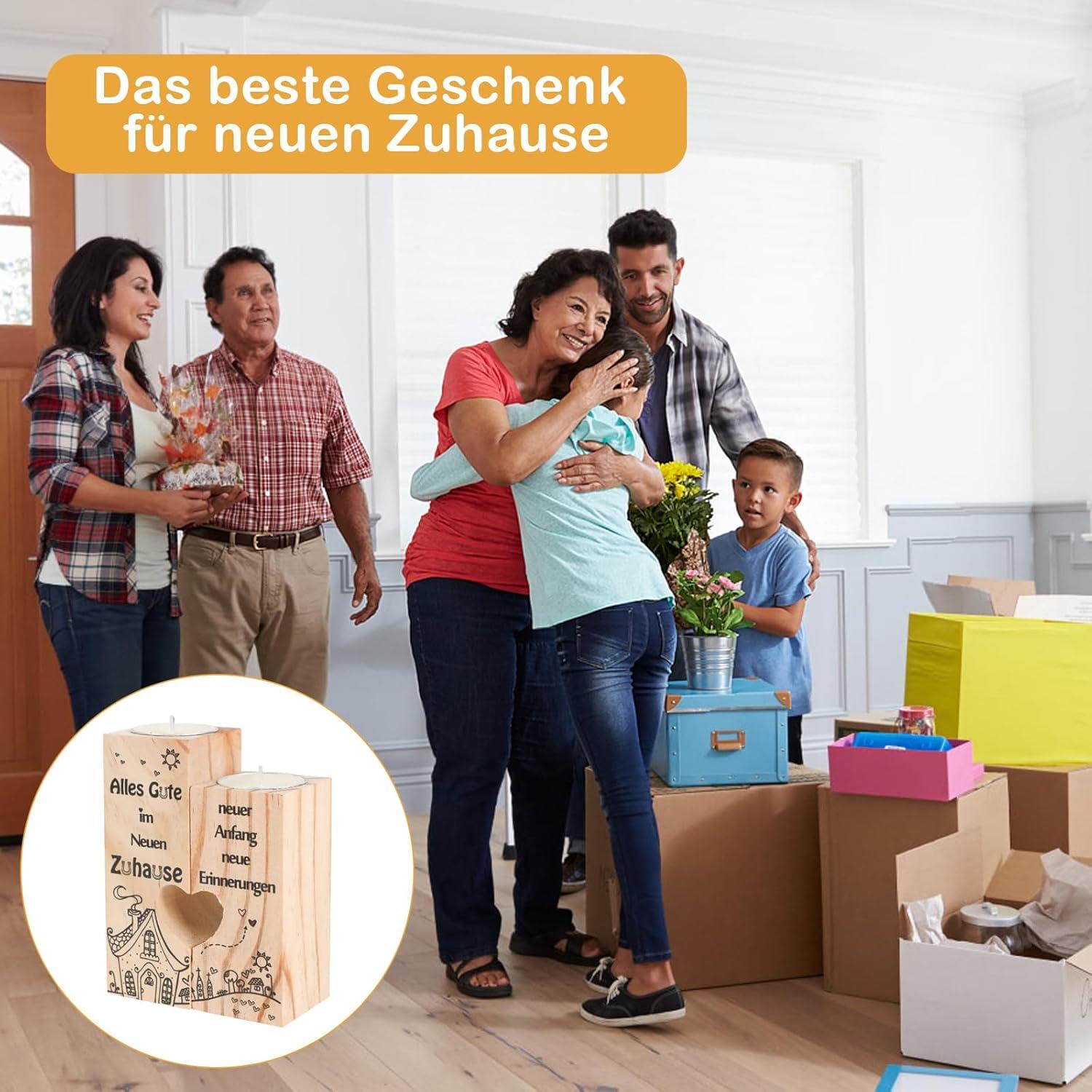 Zwei Kerzenständer Holz Haus Wohnung Einzugsgeschenke Frauen Schwestern