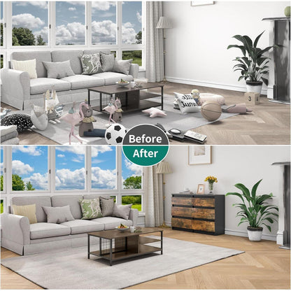 Holzkommode Schlafzimmer 6 Schubladen | Modernes Sideboard 100x30x70cm