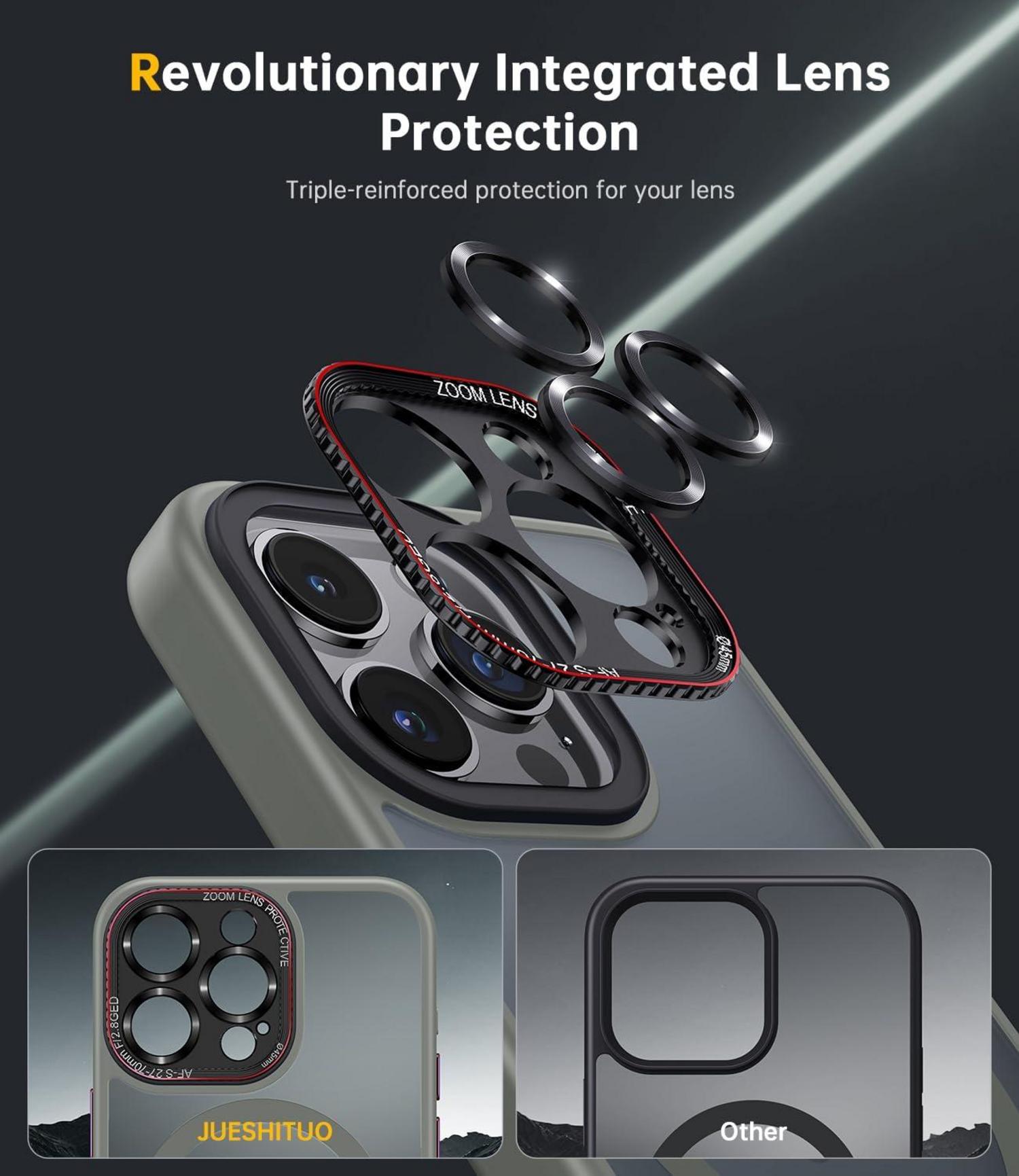 JUESHITUO iPhone 16 Pro Hülle Magsafe Militärschutz