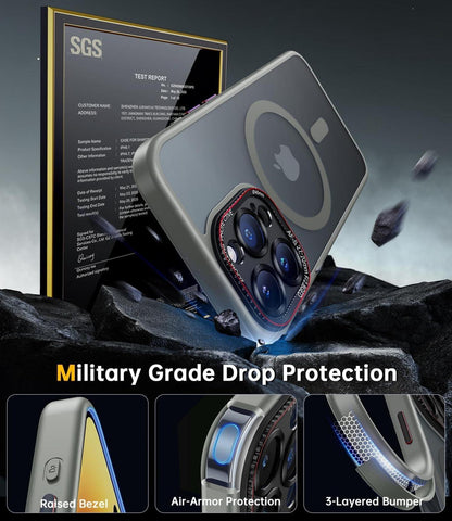 iPhone 16 Pro Hülle Magsafe Militärschutz Matt Stoßfest Anti-Fingerabdruck