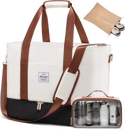 Reisetasche Damen Wasserdicht Weekender mit Schuhfach Trainingstasche