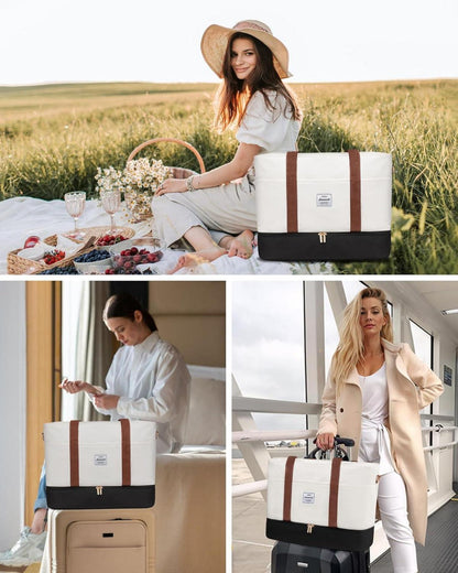 Reisetasche Damen Wasserdicht Weekender Duffel Bag mit Schuhfach