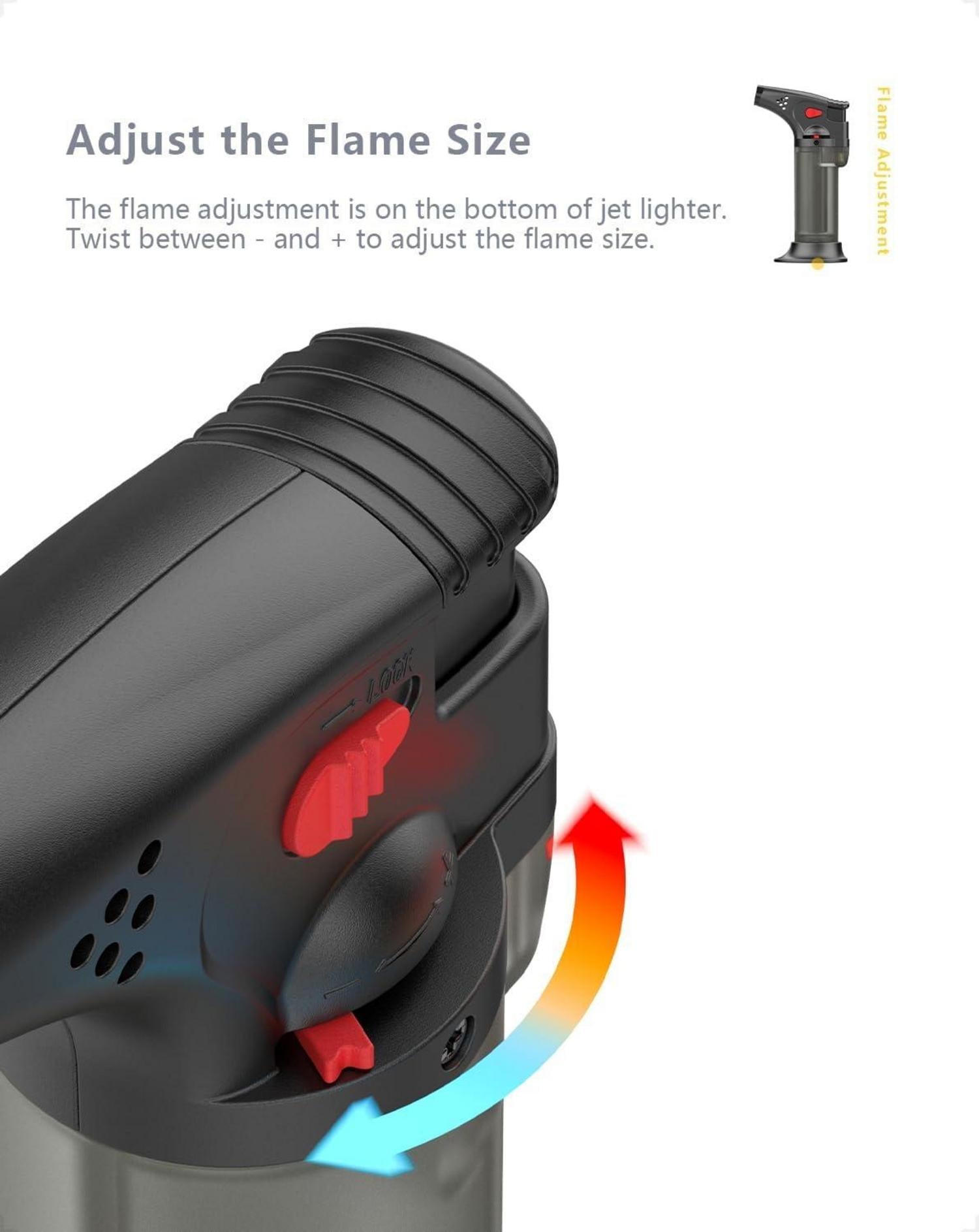 Sturmfeuerzeug Jetflamme Gas Nachfüllbar 4er Pack