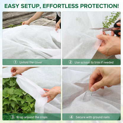 Wintervlies für Pflanzen Frostschutz 35g/m², 2x5m Gartenvlies mit