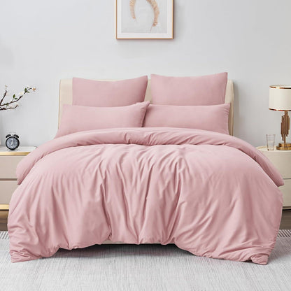 Bettwäsche-Set 220x240cm 3-teilig Mikrofaser Rosa