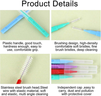 30 Stück Interdentalbürsten mit Etui und biegsamem Hals