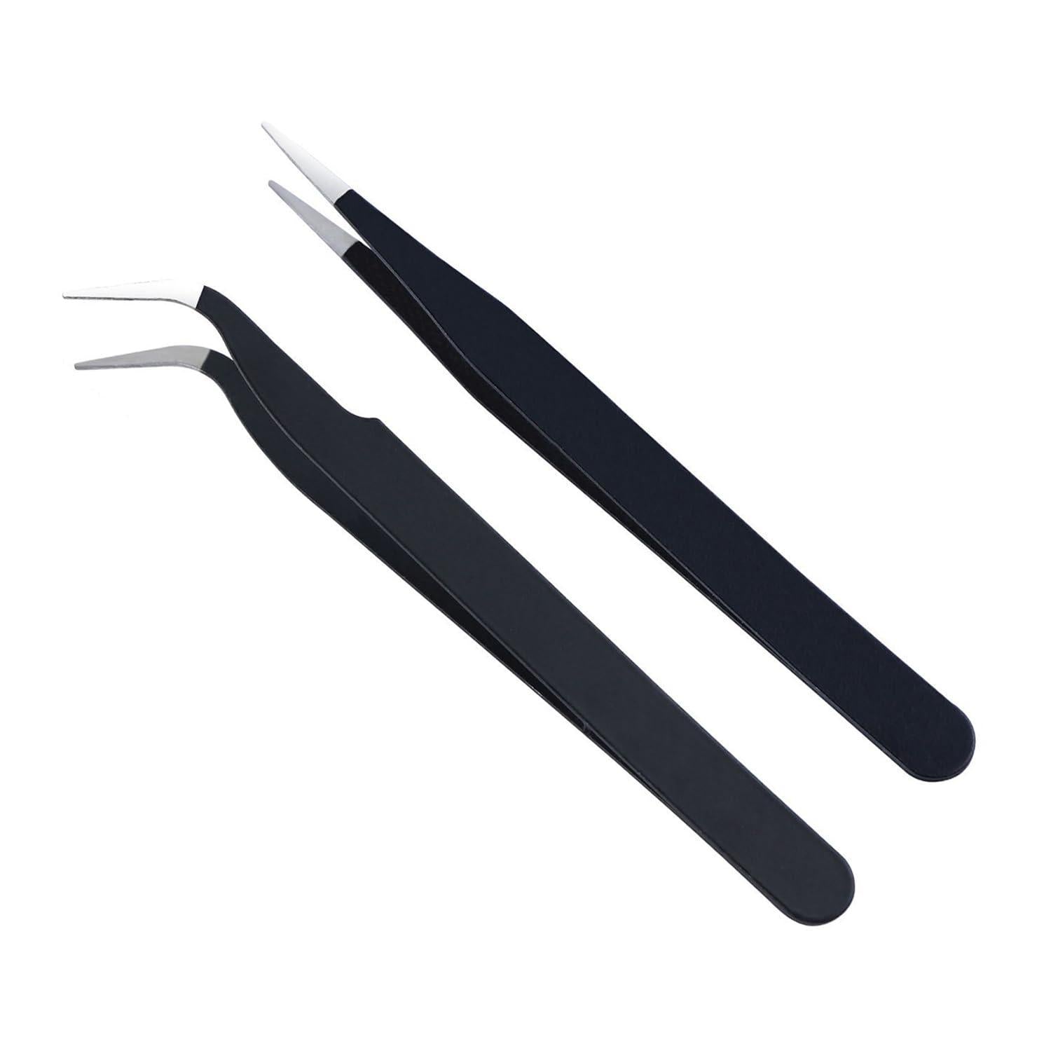 Pinzette Set Edelstahl Augenbrauen Wimpern Haare inkl. Etui