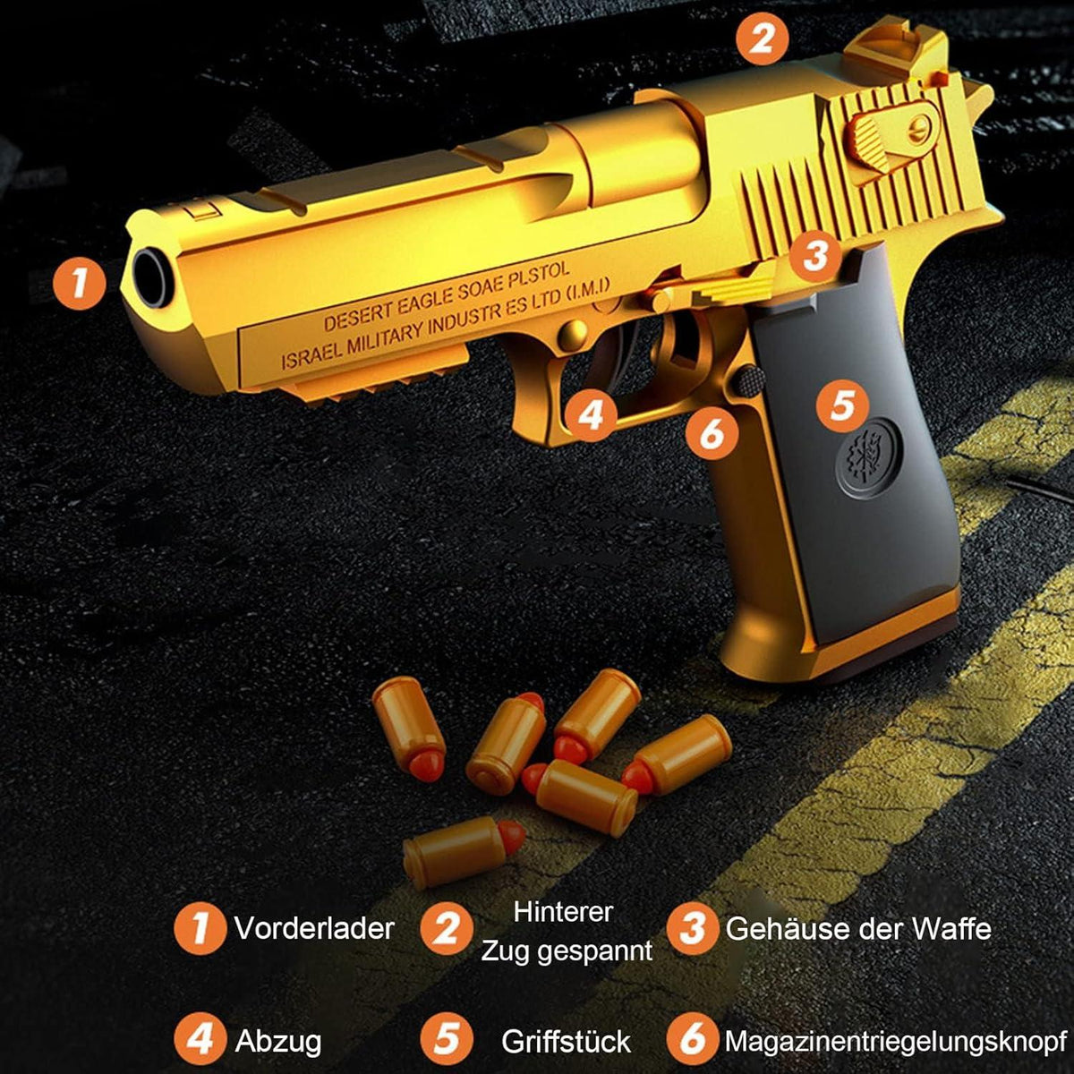 Kinder Spielzeugpistole Wüstenadler M1911 1:1 Softair Gun Blaster