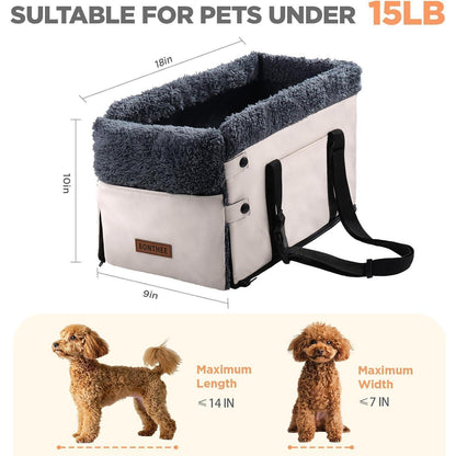 Hundeautositz Mittelkonsole –, Faltbar, Bis 9kg in Lederoptik