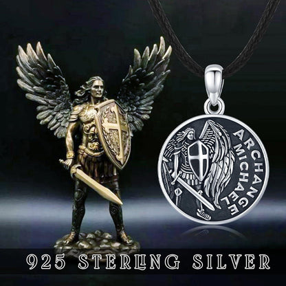 925 Sterling Silber Halskette Erzengel Michael Schutzpatron Geschenk für Männer