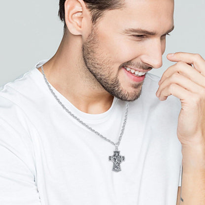 925 Sterlingsilber Halskette Erzengel Michael Schutzanhänger Herren