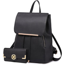 Damen Rucksack Klein Wasserdicht Elegant mit Geldbörse Schwarz