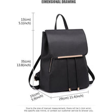 Damen Rucksack Klein Wasserdicht Elegant mit Geldbörse Schwarz