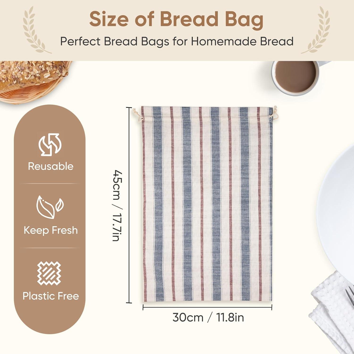 2er Pack Brotbeutel Bio-Leinen, Brottüten für