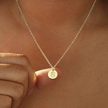 Gold Layered Initial Halskette Damen 14 Karat Vergoldet
